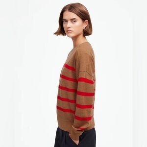 NWT Madewell Striped 100% Merino Wool Crewneck Sweater Size Small